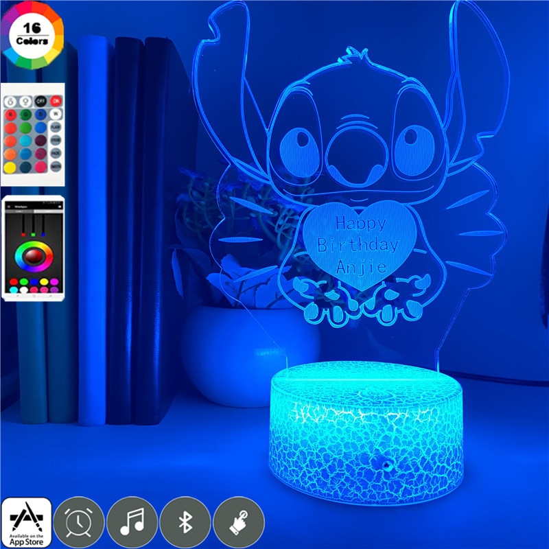 Disney Lover Stitch Cartoon LED Night Light for C..